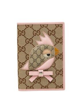 Gucci Papagallo GG Canvas Passport Case Card Pink Beige